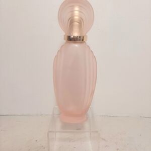 Elegant Pink Perfume Bottlepink Satin Art Deco.Made in Taiwan.7 in.tall